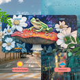 thumbnail image 5 of 1 Pcs 2D Flat License Plate Covers & Frames, Frog on Mushroom For Decorative Front, Waterproof For Decoration Aluminum License Plate Covers & Frames Cover For Men Women, 12" X 6", 5 of 7