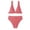 Pink, variant on Vhkiploz Summer Bikini SwimSuits for Women 2 Piece Solid Color Splited Bathing Suits High Cut Sports Drawstring Swimwear Sports Surf Suits SwimSuits