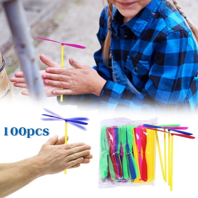 100pcs Plastic Propeller Outdoor Toy Children Kids Gift Flying