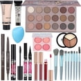 thumbnail image 1 of Set de maquillaje MONRUEVT todo en uno con paleta de sombras de ojos de 18 colores, 1 of 7