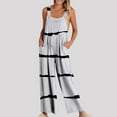 thumbnail image 2 of Plebaso Womens Summer Casual Sleeveless Suspender Jumpsuit Printed Wide Leg Romper Ladies Casual Pants, 2 of 6