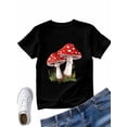 thumbnail image 6 of Women's T-Shirt Red Mushroom Short Sleeve Casual Tee Classic Crew Neck T Shirt for Women Black, 2XL, 6 of 7