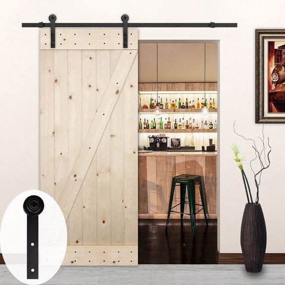 Lubann Sliding Wood Track Kit Straight Roller Barn Door Hardware