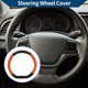 thumbnail image 2 of Funda para volante de cuero artificial PU Unique Bargains ABS Protector de volante de automóvil 14.96" Naranja Negro patrón de fibra de carbono, 2 of 6