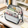 thumbnail image 6 of Standing Pencil Case with Base Large Capacity Stationery Pouch Pen Bag with Zipper for Women Men Delicate Butterflies and Flowers, 6 of 7