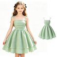 thumbnail image 3 of Girls Summer Dress Sleeveless Strappy Casual For Kids Age 8 12 Elastic Comfortable Outdoor Play Outfit Toddler Wedding Dress Fit Tights Girls 4t Holiday Dress Girls plus Size Dresses Holiday, 3 of 8
