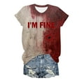 thumbnail image 1 of Chemise Décontractée Imprimée pour Femmes Col Rond Manches Courtes Mignonne Hauts d'Été pour Femmes Chandail T-Shirt, 1 of 3