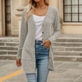thumbnail image 2 of Ediodpoh Womens Sweater Coat Long Sleeve Open Front Cardigan Soft Brushed Striped Knit Outerwear for Fall Winter Casual Wear Cardigan Sweaters for Women Grey M, 2 of 6