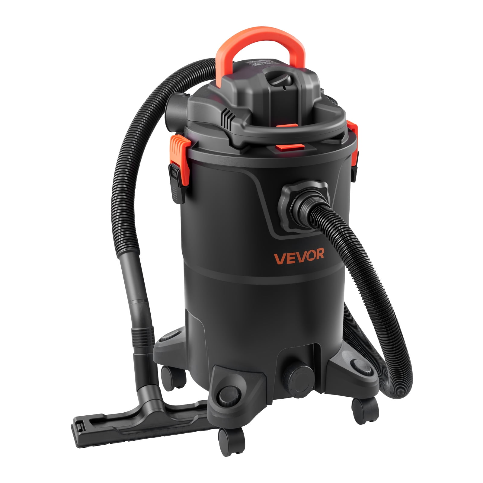 VEVOR 3-in-1 Shop Vac, 11 Gallon Wet Dry Shop Vacuum, 4.5 Peak HP Portable Vacuum Cleaner with Blower, Dual-Filter, 1350W Input Power, 1.25in x 7ft Hose, 9.8ft Cord for Jobsite, Workshop, Garage
