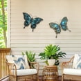 thumbnail image 3 of Liffy Metal Butterfly Wall Decor,2Pack 12" Hanging Glass Butterfly Outdoor Decor,Garden Decorative Ornaments Outside for Home,Yard,Fence,Patio, 3 of 6