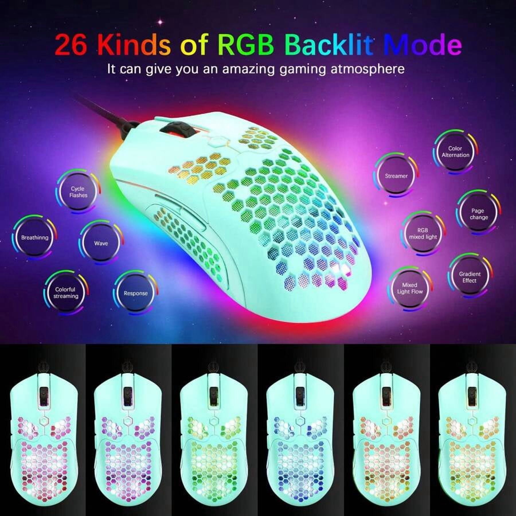 80% Mechanical Gaming Keyboard And Mouse Mousepad,3 In 1 Gaming Set,Rainbow LED Backlit,RGB 12000 DPI Lightweight Gaming Mouse With Honeycomb Shell,Large Mouse Pad For PC Gamer