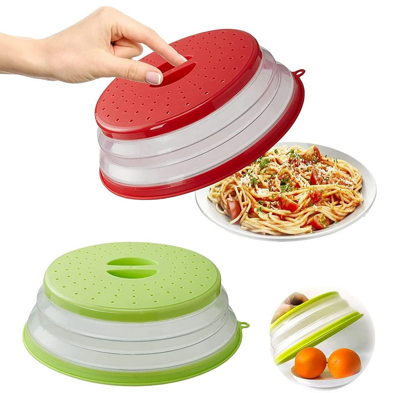 Microwave Cover Foldable Microwave Lid with Hook Design Multi-purpose  Microwave Sleeve Collapsible Food Plate Cover BPA-Free & Non-Toxic for  Fruit Vegetables Kitchen Cooking Green 