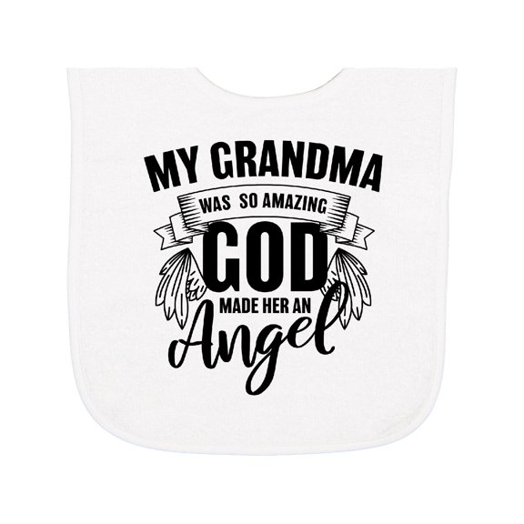 Inktastic My Grandma Was So Amazing God Made Her an Angel Baby Terry Cloth Bib