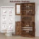 thumbnail image 5 of QinaQin Gabinete alto moderno para baño, alacena de MDF resistente al agua con puertas de vidrio, cajón y repisas ajustables, 5 of 8