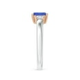 thumbnail image 3 of Angara Natural 0.6 Ct. Tanzanite with Diamond Classic Ring in 14K White & Rose Gold for Women (Ring Size: 3), 3 of 9