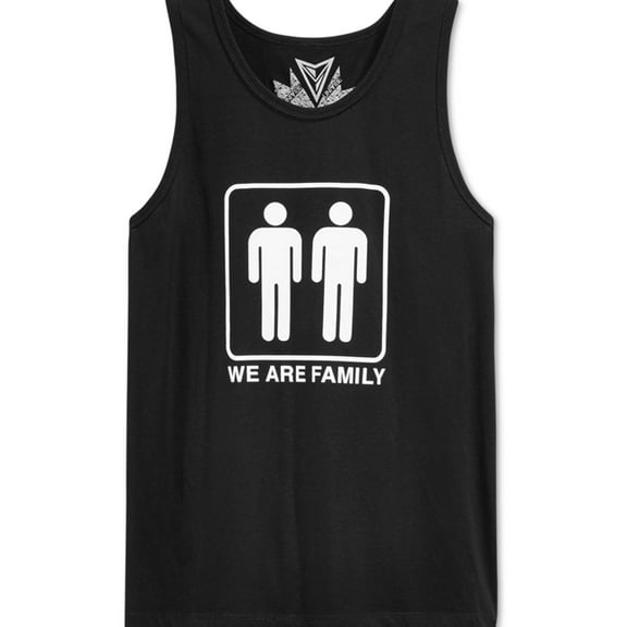 Univibe Mens We Are Family Pride Tank Top, Black, Large