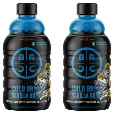 (2 pack) Black Rifle Coffee Company Vanilla Bomb Cold Brew Iced Flavored Coffee Concentrate Drink for Instant Energy, 32 oz