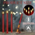 thumbnail image 2 of HSHDLDF 24 Packs Flameless Taper Candles Battery Operated 11 Inch Long Candle Light LED Flameless Candlesticks Fake Candles Flickering Tapered Candles for Valentine's Day, Wedding(Red), 2 of 7