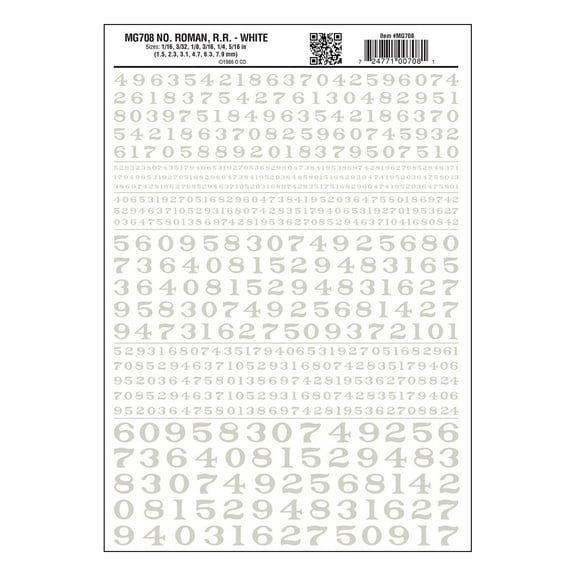 NUMBERS ROMAN RR WHITE DT