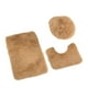 thumbnail image 1 of Naiovety Alfombra de baño de felpa Premium de 3 piezas, inodoro de felpa PV que no se desprende, costura fina de amplia aplicación Juegos de accesorios de baño bronceado suave, 1 of 6
