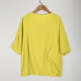 thumbnail image 7 of iHengLiXing Spring Tops for Womens Dressy Casual For Women Women's Casual Short Sleeve Round Neck Summer Loose Tee Shirts Blouse Yellow M, 7 of 7