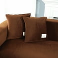 thumbnail image 5 of TOPCHANCES L Shape Sofa Covers Stretch 2 Piece Sectional Couch Slipcovers Furniture Protector  3+4 Seater, with 4pcs Pillowcases, Brown, 5 of 11