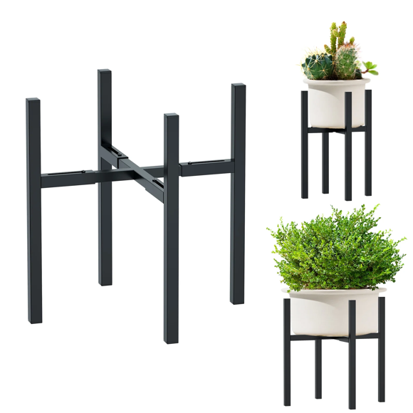 Urban Deco Adjustable Metal Plant Stand Outdoor & Indoor Fits for 8-14 inches Plant Pot Stand Mid Century Modern Planter Pot Holder Corner Plant Stands