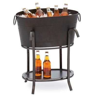- Sunjoy Group Intl Pte L-BT153PST Party Beverage Tub, Black Steel