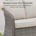 thumbnail image 5 of PPorfamilia Patio Sectional Furniture Set, 3 Piece All Weather Rattan Outdoor Conversation Sofa Set with Beige Cushions, for Backyard Balcony Poolside Deck, 5 of 9