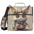 thumbnail image 2 of Circular Folder Package 13.6*3.5*12.4 Inches ,Binder Bag，Binder Organizer，Zipper Binder，3 Ring Binder ,Suitable for Work Cartoon Beautiful Brown Rabbit, 2 of 8