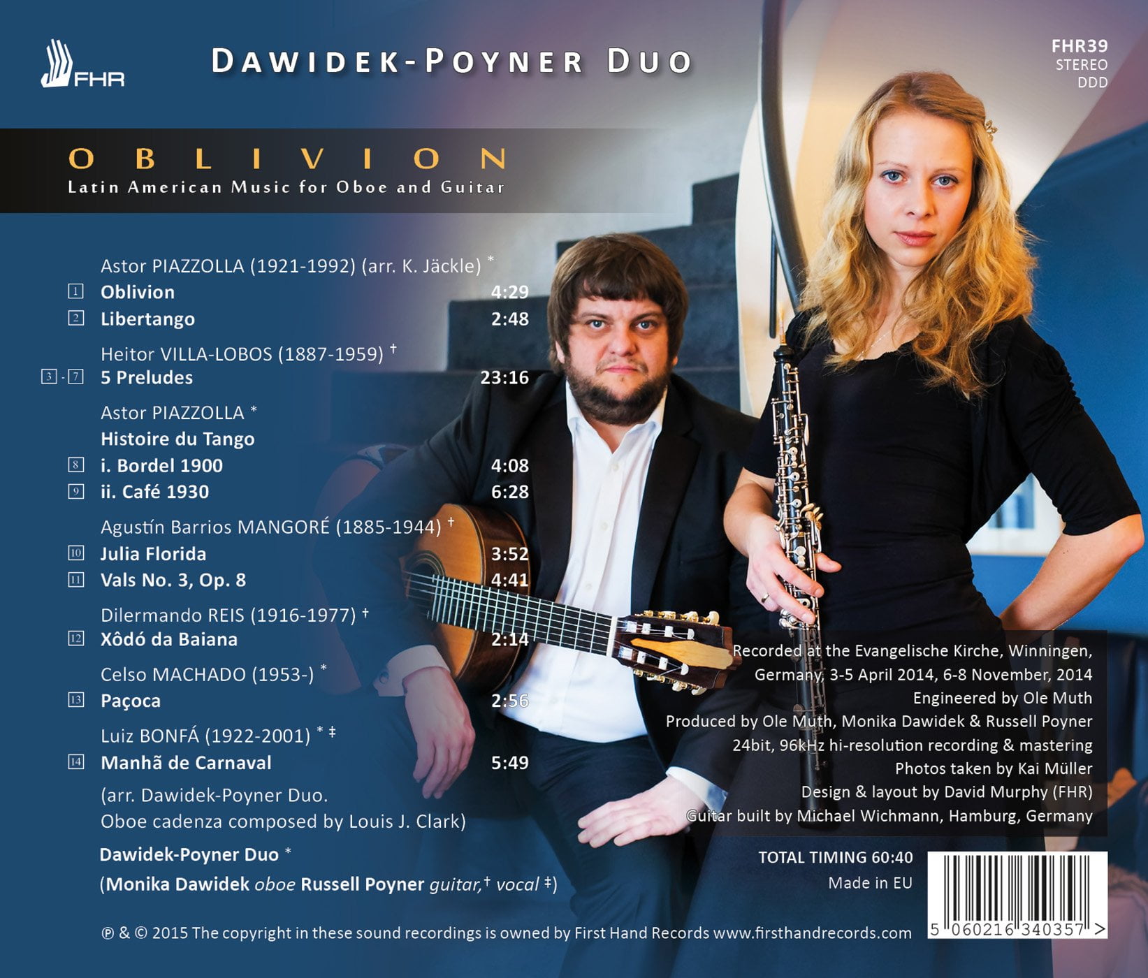 Bonfa / Machado / Dawidek-Poyner Duo - Oblivion: Latin American Music for Oboe & Guitar - Music & Performance - CD