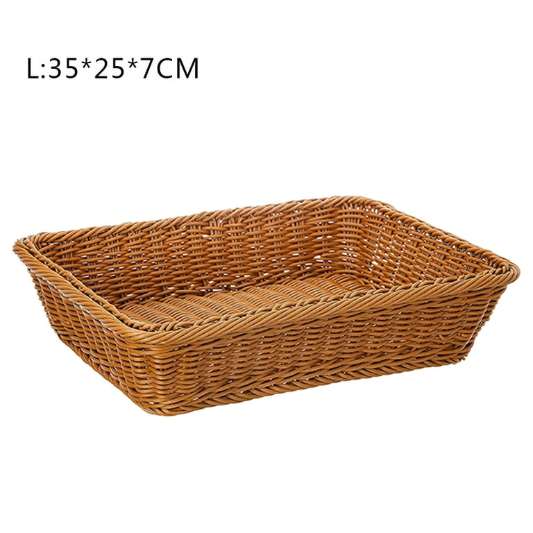 Wicker Storage Baskets for Bathroom, Rattan Rectangular Storage Basket