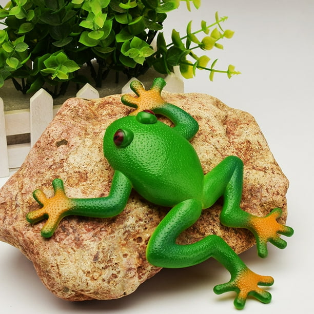 Neinkie 3pcs/Set Frog Toys Realistic Frog Figurines Simulation Frog Animal Model Soft Stretchy Spoof Vent Stress Toy Frog Party Decorations Tpr Tree F