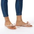 thumbnail image 5 of Women Jelly flip Flop Bow Sandals-Beach Flat Rivets Rain Ankle Strap Thong Nude, 5 of 5