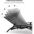 thumbnail image 4 of PURPLE LEAF Patio Chaise Lounge Chair Set with 2 Side Table Outdoor Pool Adjustable Recliner Chairs for Outdoor Beach Poolside Sunbathing Tanning Lounger，Black, 4 of 9