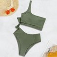 thumbnail image 3 of LAnHeqPQp One Shoulder Womens Bikini Sets High Waisted Bathing Suits for Women Tie High Cut Swimsuits, 3 of 10