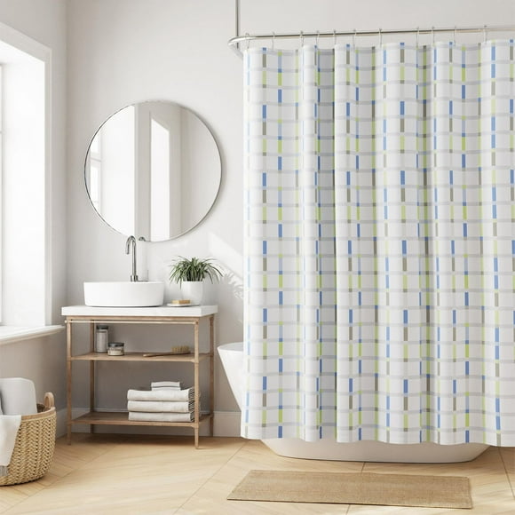 Rideau de douche décoratif en tissu à motifs géométriques Hometrends