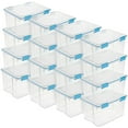 thumbnail image 1 of Sterilite 54-Qt Clear Plastic Stackable Storage Bin w/ Gasket Latch Lid, 16 Pack, 1 of 11