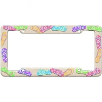 Beach Tropical Flip Flop Pattern License Plate Frame