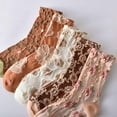 thumbnail image 4 of YooGuoGuo Women's 5Pairs Aesthetic Vintage Ruffle Socks Embroidered Frilly Floral Socks Coquettish Kawaii Ankle Cotton Socks, 4 of 7