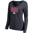 thumbnail image 2 of Women's Navy Arizona Wildcats Bear Down V-Neck Long Sleeve T-Shirt, 2 of 3