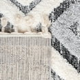 thumbnail image 6 of SAFAVIEH Moroccan Tassel Freddy Medallion Shag Area Rug, Grey/Ivory, 5'3" x 7'6", 6 of 7