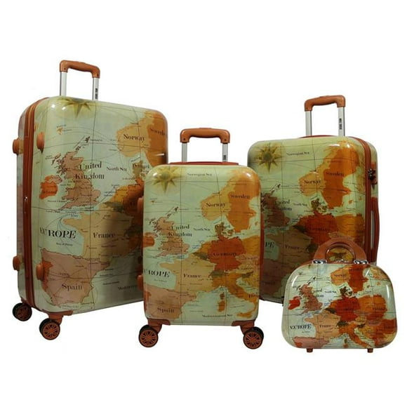 World Traveler 44; 4 WT270-4 Europe Spinner Ensemble de Bagages avec TSA Lock& Pièces