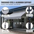 KFFKFF Patio Awning Retractable 9.8'x3.9' Awning Sunshade Shelter 86"-122" Height