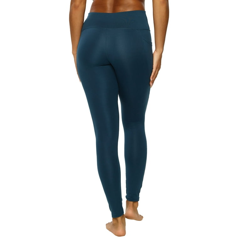 Felina | Athletic Pocket Legging | Yoga Pants | Lounge (Majolica Blue,  X-Large)