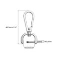 thumbnail image 2 of Uxcell 8Pcs Swivel Clasps, 0.6" Detachable Snap Hook with Screwdriver, Silver, 2 of 7