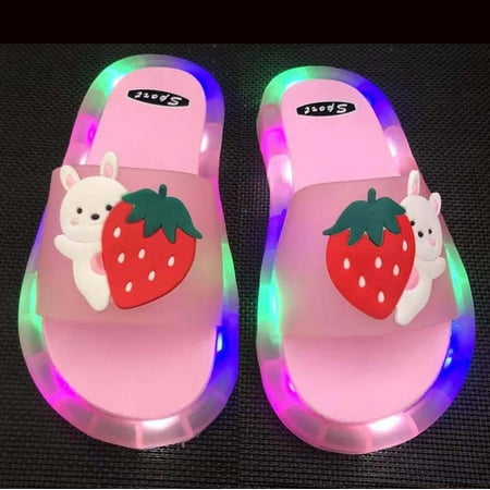

Hunpta Kids Slippers Toddler Kids Boys Girls Stylish Cartoon Light Indoor Outdoor Non-Slip Slippers Shower Slipper 2-5Y