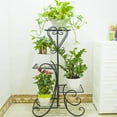 thumbnail image 5 of Artisasset 4-Layer Square Stripe Panel Metal Plant Stand Flower Pot Rack Holder, 5 of 6