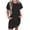 Black, variant on PuLe 【New】 Summer Short Sleeve Dress Womens Summer Dresses Dressy Casual Solid Color Short Sleeve Crewneck Dress Loose Fit Short Dresses with Pockets