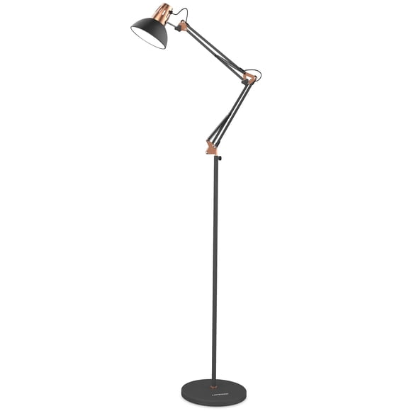 LEPOWER Metal Floor Lamp, Adjustable Swing Arm Floor Lamps with Heavy Duty Base, Architect Reading/Standing Lamp for Living Room with On/Off Switch,